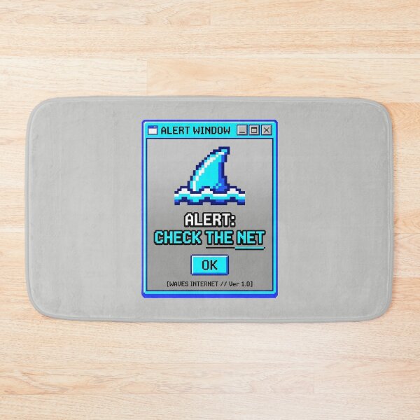 Item preview, Check The Net Pixel Alert with Retro Computer Window and Shark Fin Graphic designed and sold by SplashTastic.