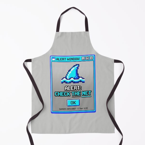 Item preview, Check The Net Pixel Alert with Retro Computer Window and Shark Fin Graphic designed and sold by SplashTastic.