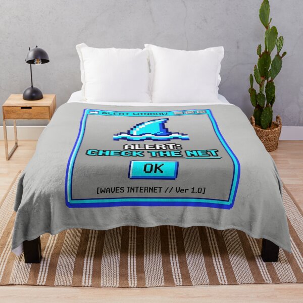 Item preview, Check The Net Pixel Alert with Retro Computer Window and Shark Fin Graphic designed and sold by SplashTastic.