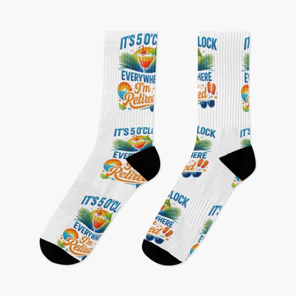 Item preview,  It’s 5 O’Clock Everywhere I’m Retired Funny Tropical Retirement Design  designed and sold by MerchlyMike.