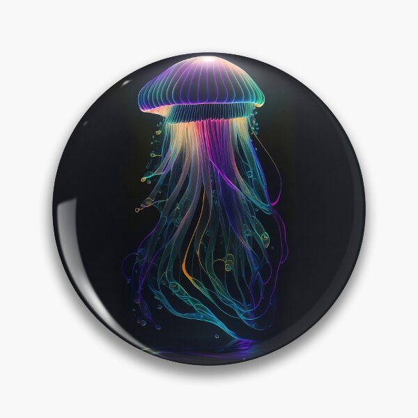 Item preview, Iridescent luminescent detailed jellyfish designed and sold by samitdigitalart.