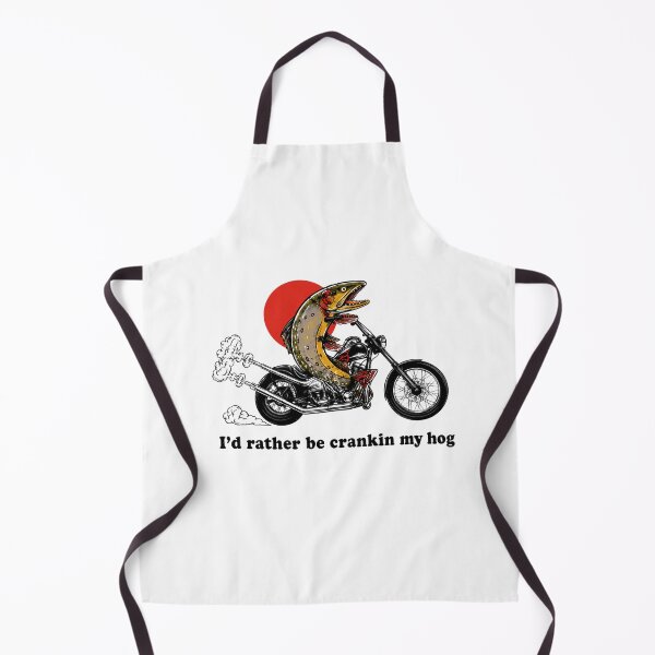 Item preview, Trout riding motorcycle I'd rather be crankin my hog designed and sold by Wingedcicada.