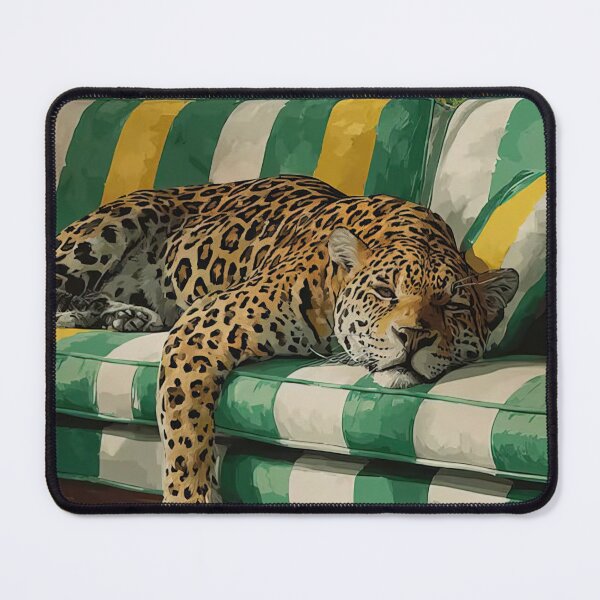 Item preview, Leopard on Green Couch Vintage designed and sold by HomeroPosadaO.