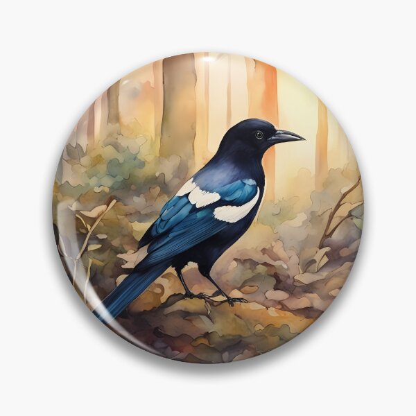Item preview, Magpie on Forest Floor designed and sold by CalmnessbyChoice.