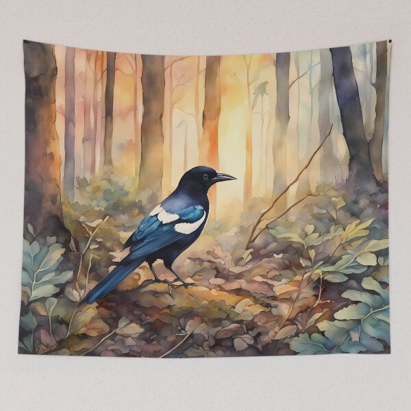 Item preview, Magpie on Forest Floor designed and sold by CalmnessbyChoice.