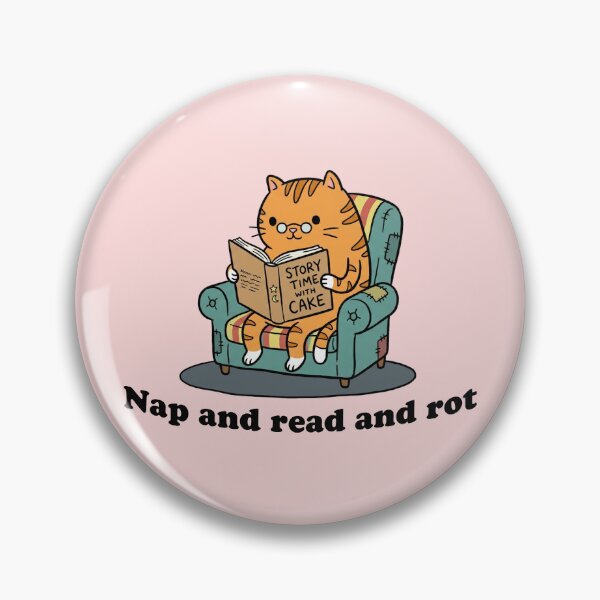 Item preview, Nap and Read and Rot — Cozy Cat Reading Funny Quote | Book Lover Gift, Goblincore Homebody Sticker designed and sold by ArtofDari.
