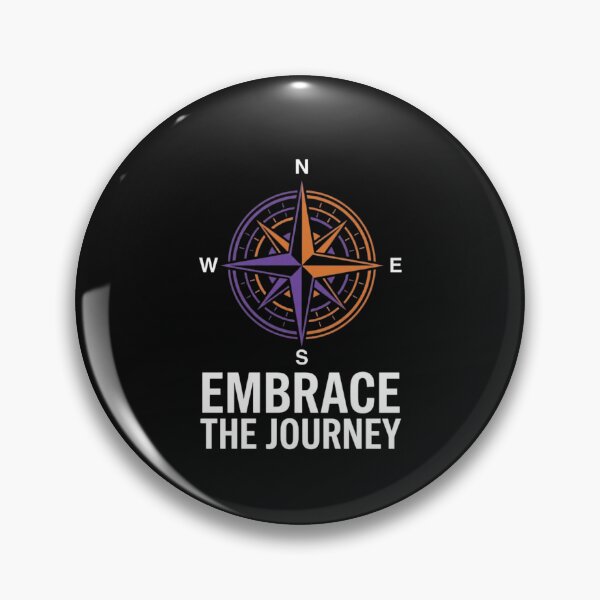 Item preview, Embrace The Journey Colorful Compass Badge designed and sold by GiggleInkTees.