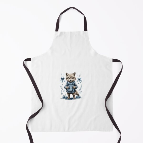 Item preview, Cute Watercolor Blue Winter Wolf Cub Vintage Nursery Art designed and sold by AQUILAKREO.
