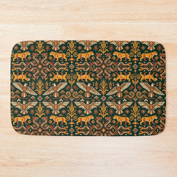 Item preview, Geometric Totem Animals Pattern with Tribal Corn Harvest and Native American Inspired Motif designed and sold by SplashTastic.