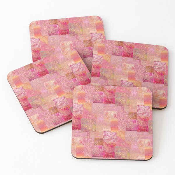 Item preview, Abstract Pink and Gold Oil Paint Texture Collage Pattern designed and sold by Cleairydelulu.
