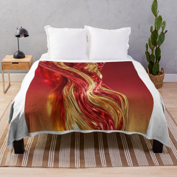 Item preview, Ren and gold flowing abstract art. designed and sold by IrsathThaslima.