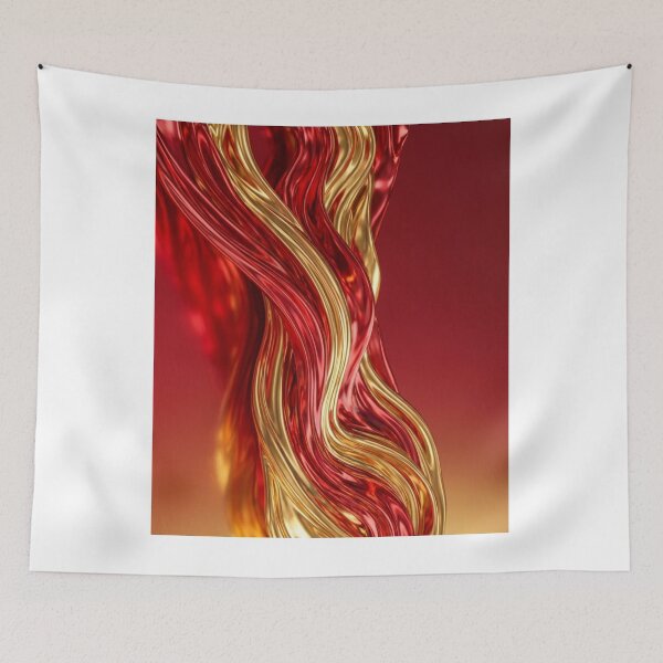 Item preview, Ren and gold flowing abstract art. designed and sold by IrsathThaslima.