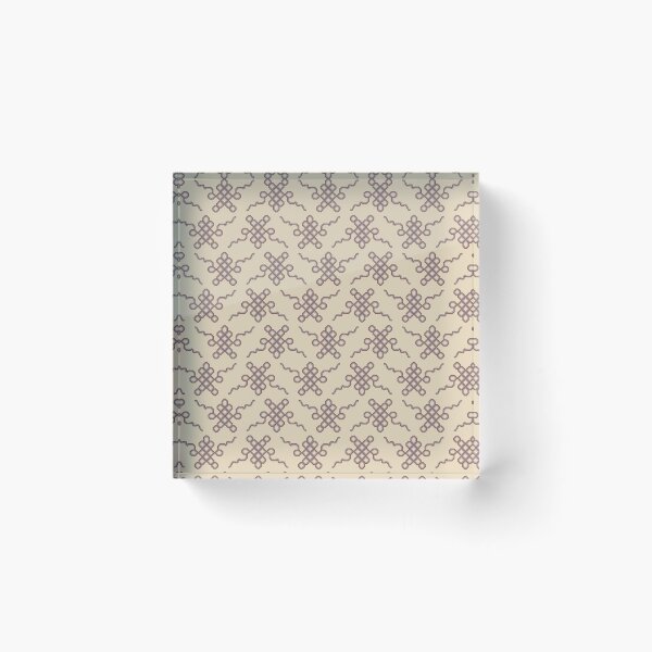 Item preview, Brown and Cream Tibetan Endless Knot Pattern designed and sold by ccitypictures.