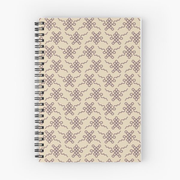 Item preview, Brown and Cream Tibetan Endless Knot Pattern designed and sold by ccitypictures.