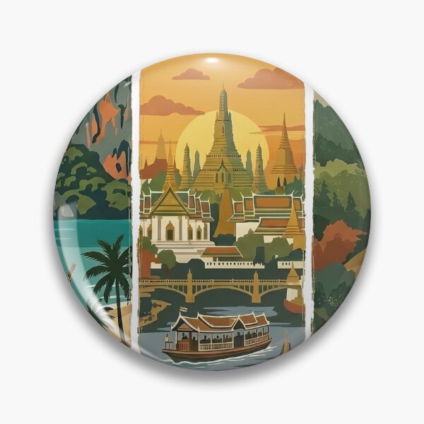 Item preview, Vintage Thailand Travel Poster Collection designed and sold by Muri Neko.