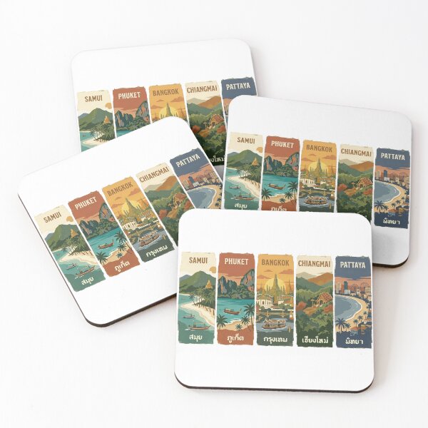 Item preview, Vintage Thailand Travel Poster Collection designed and sold by Muri Neko.