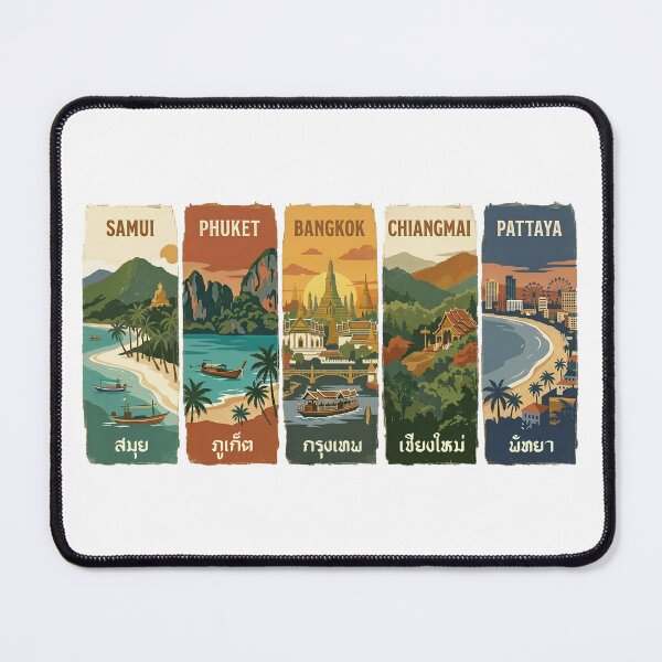 Item preview, Vintage Thailand Travel Poster Collection designed and sold by Muri Neko.