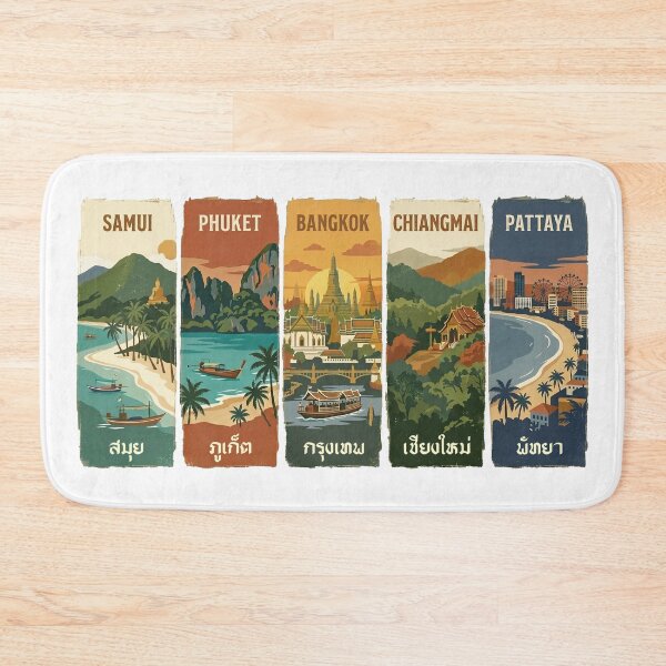Item preview, Vintage Thailand Travel Poster Collection designed and sold by Muri Neko.