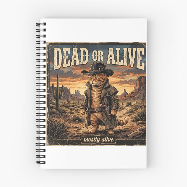 Item preview, Dead or Alive Cat | Funny Western Outlaw Cowboy T-Shirt designed and sold by DmaarGroup.