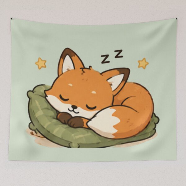 Item preview, Cute Sleepy Fox designed and sold by MellowMunchkins.