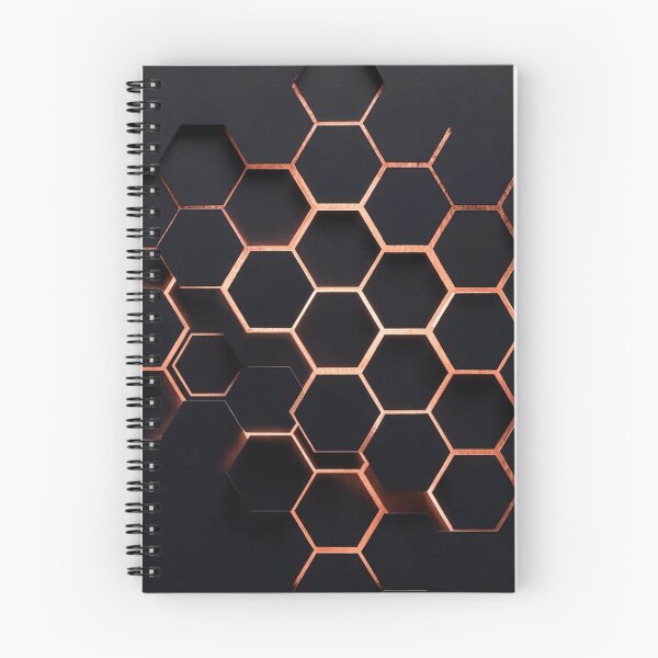 Item preview, Dark Honeycomb Tile with Copper Accents designed and sold by IntelliMindDesigns.