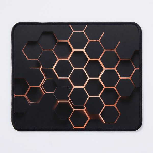 Item preview, Dark Honeycomb Tile with Copper Accents designed and sold by IntelliMindDesigns.