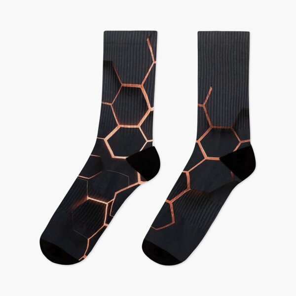 Item preview, Dark Honeycomb Tile with Copper Accents designed and sold by IntelliMindDesigns.