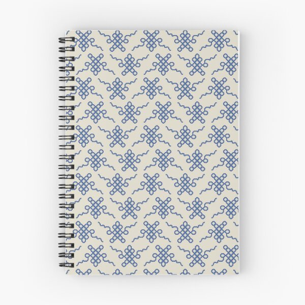 Item preview, Blue and Ivory Tibetan Endless Knot Pattern designed and sold by ccitypictures.