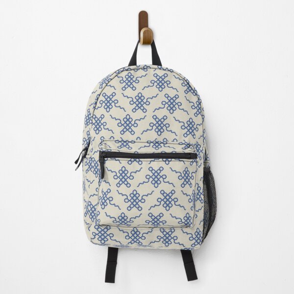 Item preview, Blue and Ivory Tibetan Endless Knot Pattern designed and sold by ccitypictures.