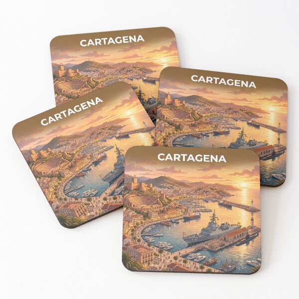 Item preview, Cartagena Spain Port Poster - Panoramic Mediterranean Harbor Art designed and sold by ryanguas.