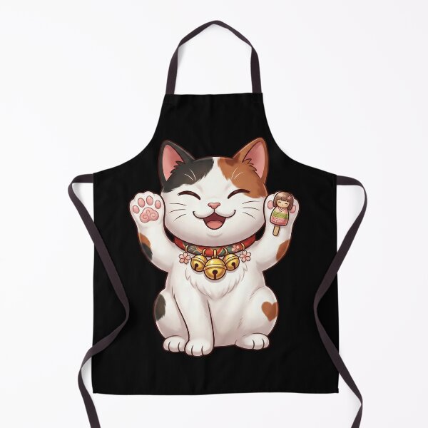 Item preview, Kawaii Lucky Beckoning Maneki Neko Calico Cat designed and sold by CrystalMineArts.