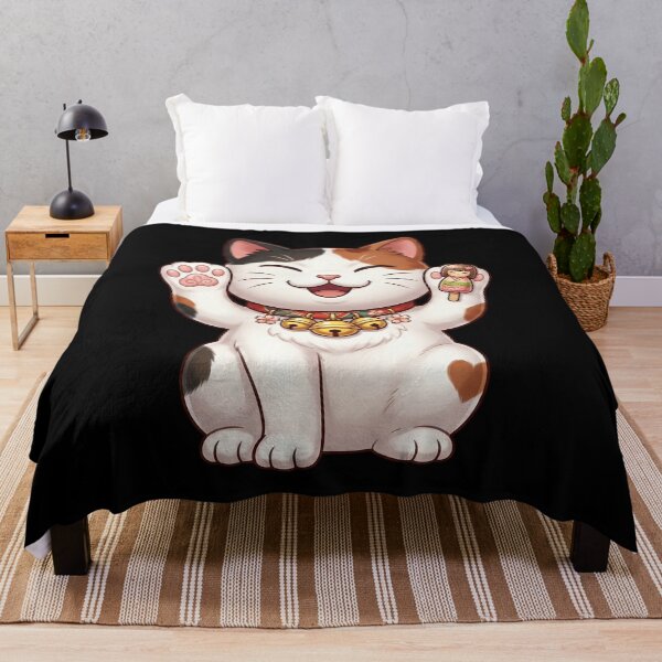 Item preview, Kawaii Lucky Beckoning Maneki Neko Calico Cat designed and sold by CrystalMineArts.