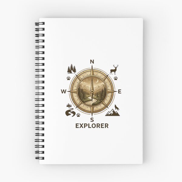Item preview, Vintage Compass Explorer Scenic Mountain Badge designed and sold by GiggleInkTees.