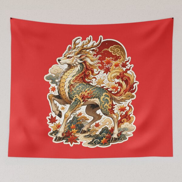Item preview, Celestial Kirin Japanese Mythology Design designed and sold by CoolCrazyQuirky.