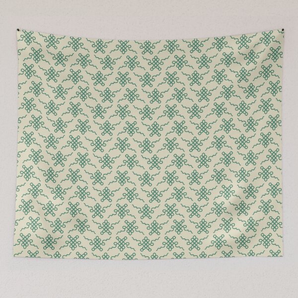 Item preview, Sage Green Tibetan Endless Knot Pattern designed and sold by Empty Paradise.
