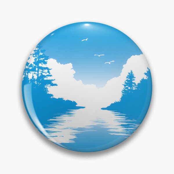 Item preview, Serene Forest Lake Landscape Circle designed and sold by Newrealis.