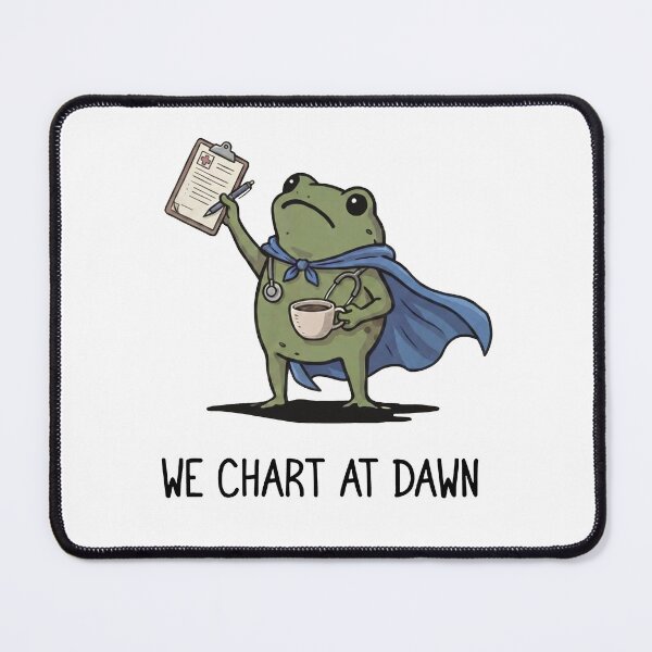 Item preview, We Chart At Dawn Nurse Shirt, Funny Frog Meme RN designed and sold by kennedy-brook.