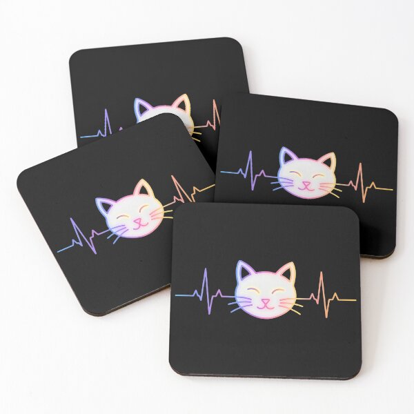 Item preview, Neon Cat Heartbeat EKG Line Cute Vibe designed and sold by StranHabesre51.
