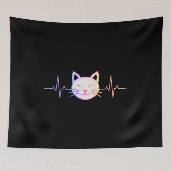 Item preview, Neon Cat Heartbeat EKG Line Cute Vibe designed and sold by StranHabesre51.