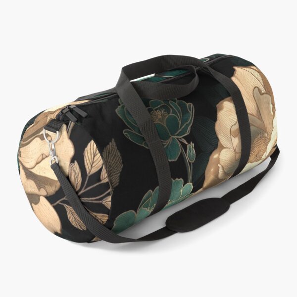 Item preview, Dark Floral Pattern with Teal and Cream designed and sold by IntelliMindDesigns.