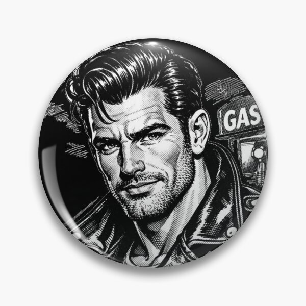Item preview, 1950s Gay Leather Biker Daddy Gas Stop Leder Pride Graphic Design designed and sold by ItsAKinkThing.