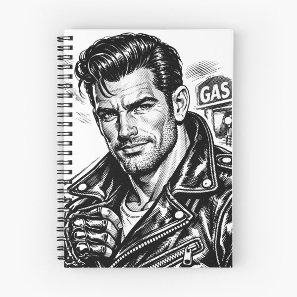 Item preview, 1950s Gay Leather Biker Daddy Gas Stop Leder Pride Graphic Design designed and sold by ItsAKinkThing.