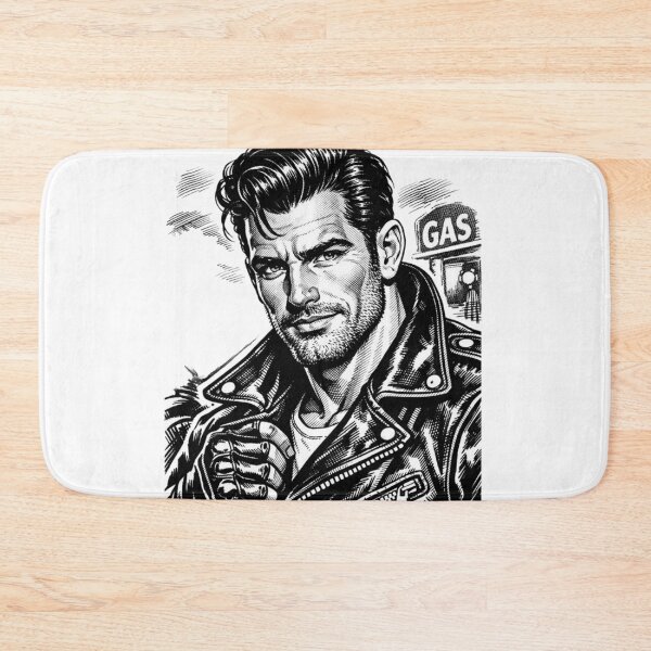 Item preview, 1950s Gay Leather Biker Daddy Gas Stop Leder Pride Graphic Design designed and sold by ItsAKinkThing.