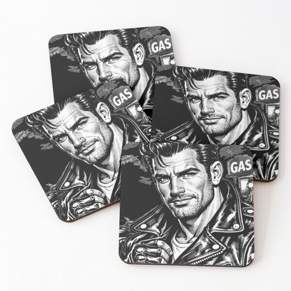 Item preview, 1950s Gay Leather Biker Daddy Gas Stop Leder Pride Graphic Design designed and sold by ItsAKinkThing.
