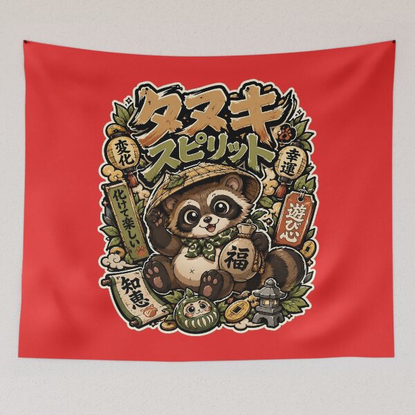 Item preview, Japanese Tanuki Yokai Spirit Design designed and sold by CoolCrazyQuirky.