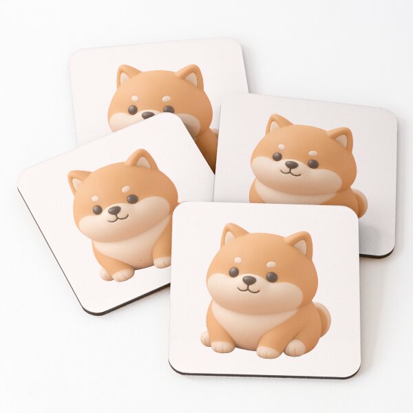 Item preview, Cute Shiba Inu Dog Chibi 3D Matte designed and sold by ArtdesignsA.