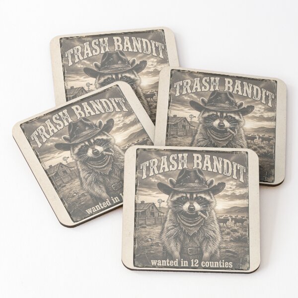 Item preview, Trash Bandit | Wanted in 12 Counties Funny Western Raccoon T-Shirt designed and sold by DmaarGroup.