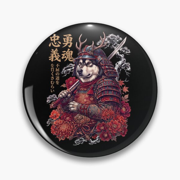 Item preview, Japanese Alaskan Malamute Art Samurai Aesthetic Dog Owner designed and sold by DoodleTortle.