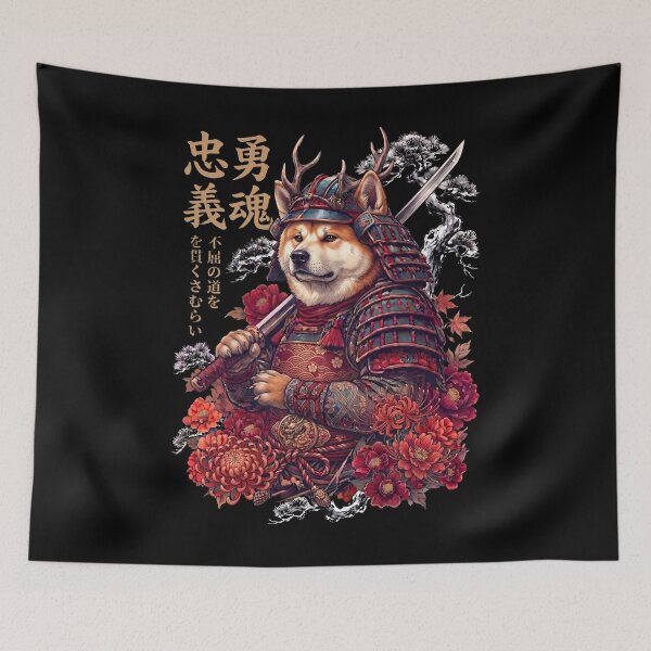 Item preview, Japanese Akita Art Samurai Aesthetic Dog Owner designed and sold by DoodleTortle.