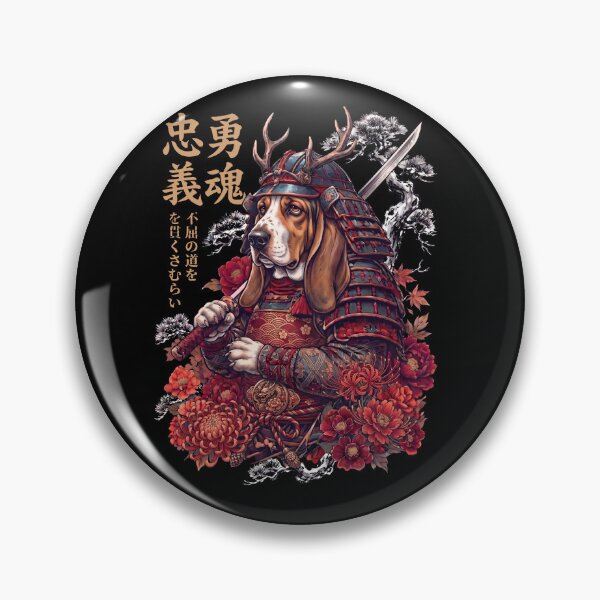 Item preview, Japanese Basset Hound Art Samurai Aesthetic Dog Owner designed and sold by DoodleTortle.